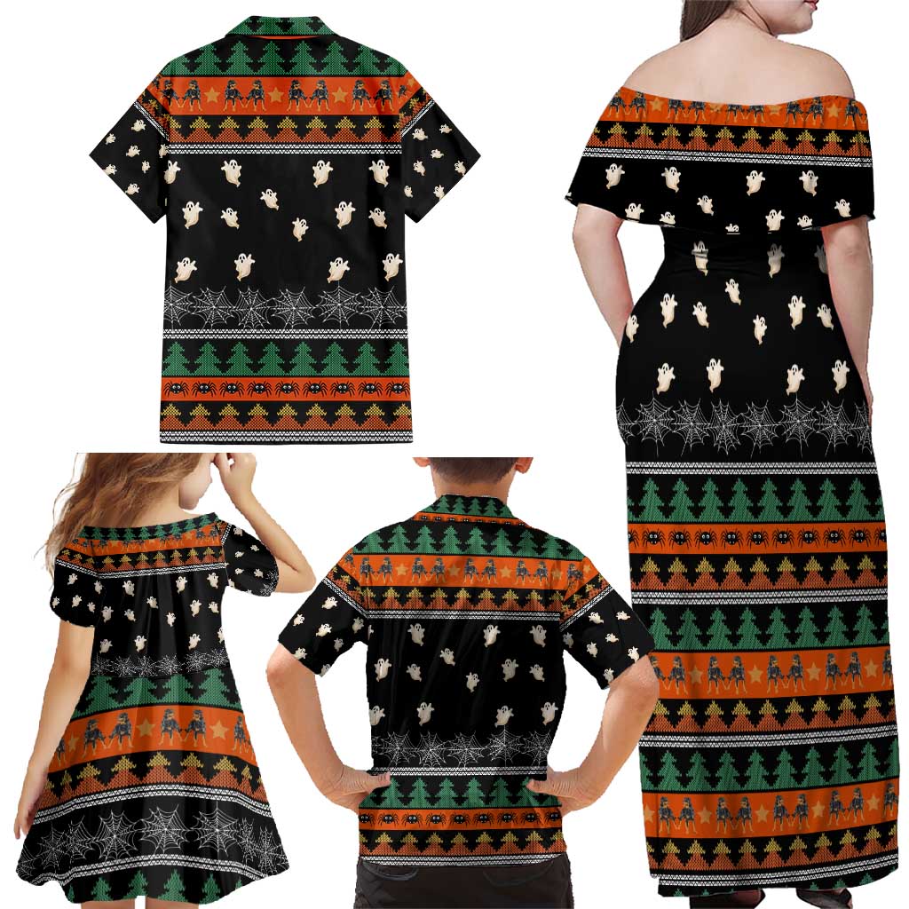 Rottweiler Christmas Family Matching Off Shoulder Maxi Dress and Hawaiian Shirt Xmas Holiday Patterns - Wonder Print Shop