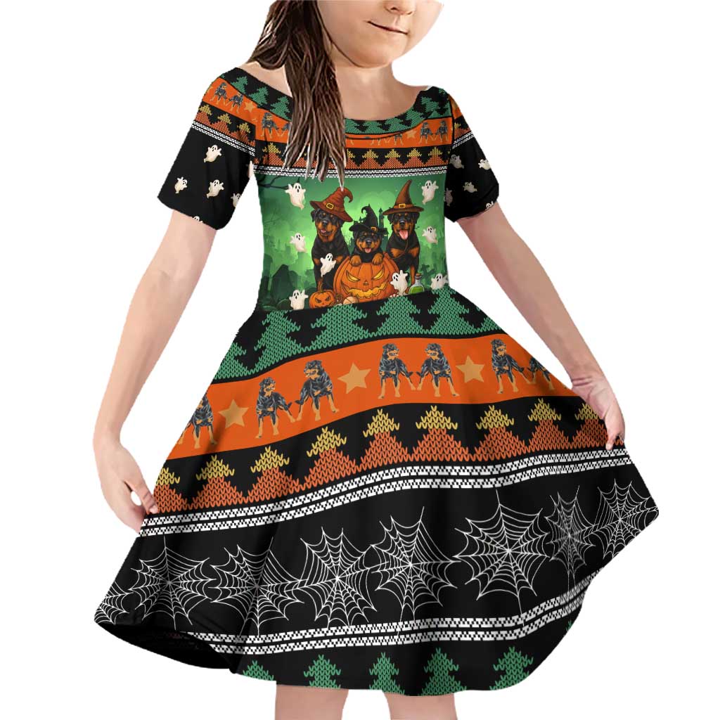 Rottweiler Christmas Family Matching Off Shoulder Short Dress and Hawaiian Shirt Xmas Holiday Patterns - Wonder Print Shop