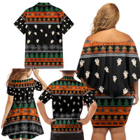Rottweiler Christmas Family Matching Off Shoulder Short Dress and Hawaiian Shirt Xmas Holiday Patterns - Wonder Print Shop