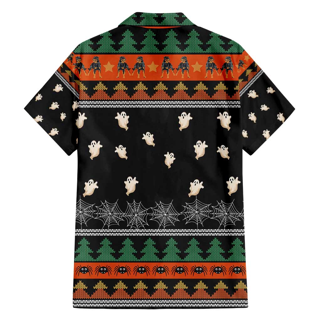 Rottweiler Christmas Family Matching Off Shoulder Short Dress and Hawaiian Shirt Xmas Holiday Patterns - Wonder Print Shop