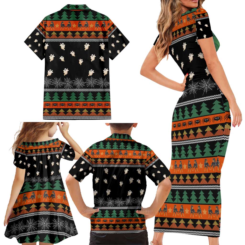 Rottweiler Christmas Family Matching Short Sleeve Bodycon Dress and Hawaiian Shirt Xmas Holiday Patterns - Wonder Print Shop