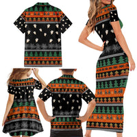 Rottweiler Christmas Family Matching Short Sleeve Bodycon Dress and Hawaiian Shirt Xmas Holiday Patterns - Wonder Print Shop
