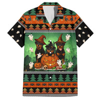 Rottweiler Christmas Family Matching Short Sleeve Bodycon Dress and Hawaiian Shirt Xmas Holiday Patterns - Wonder Print Shop