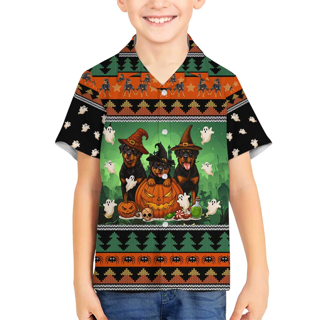 Rottweiler Christmas Family Matching Tank Maxi Dress and Hawaiian Shirt Xmas Holiday Patterns - Wonder Print Shop