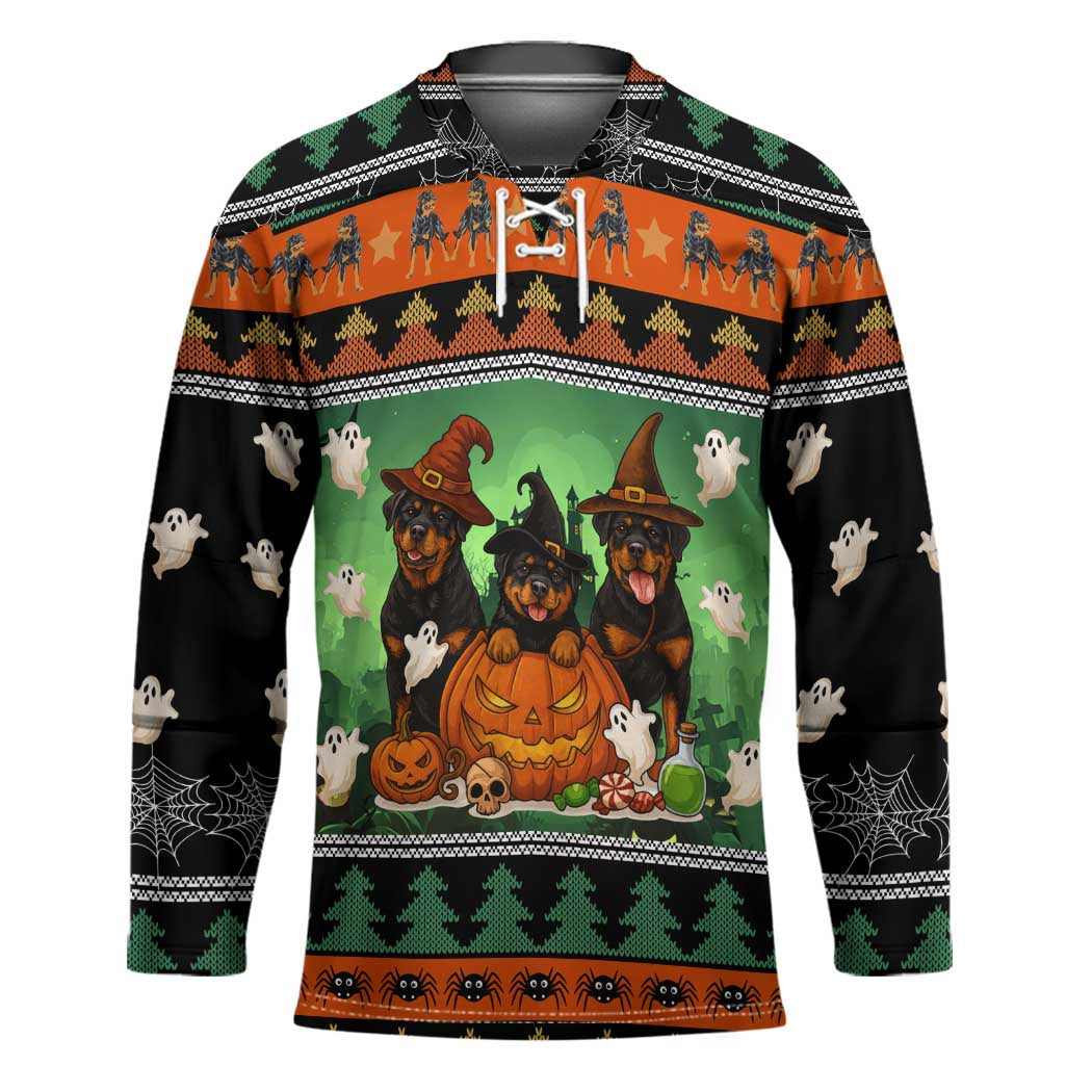 Rottweiler Christmas Hockey Jersey Xmas Holiday Patterns - Wonder Print Shop