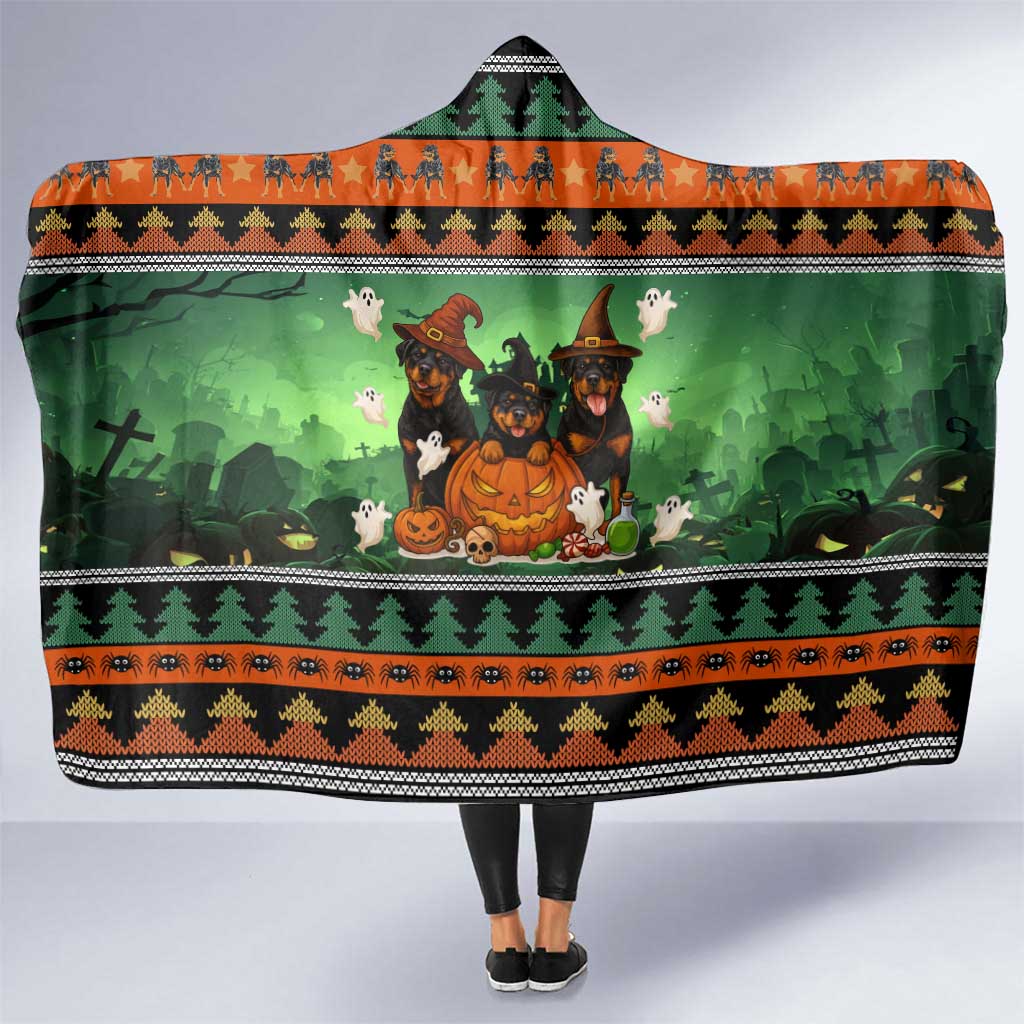 Rottweiler Christmas Hooded Blanket Xmas Holiday Patterns - Wonder Print Shop