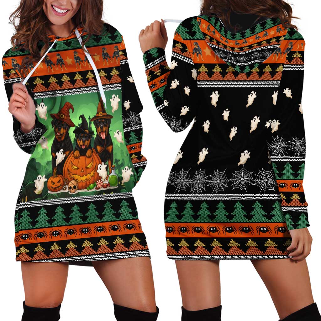 Rottweiler Christmas Hoodie Dress Xmas Holiday Patterns - Wonder Print Shop