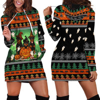 Rottweiler Christmas Hoodie Dress Xmas Holiday Patterns - Wonder Print Shop