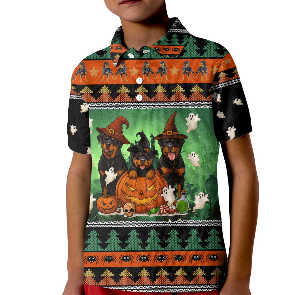 Rottweiler Christmas Kid Polo Shirt Xmas Holiday Patterns - Wonder Print Shop