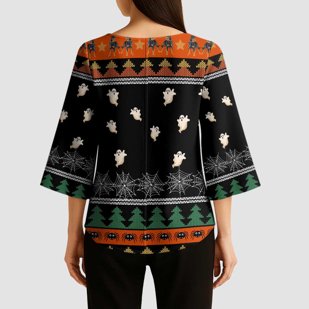 Rottweiler Christmas Kimono Sleeve Blouse Xmas Holiday Patterns - Wonder Print Shop
