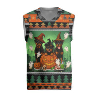 Rottweiler Christmas Knitted V-Neck Vest Xmas Holiday Patterns - Wonder Print Shop
