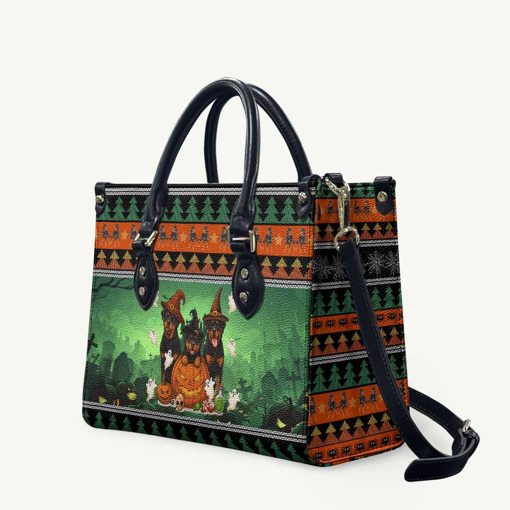 Rottweiler Christmas Leather Bag Xmas Holiday Patterns - Wonder Print Shop