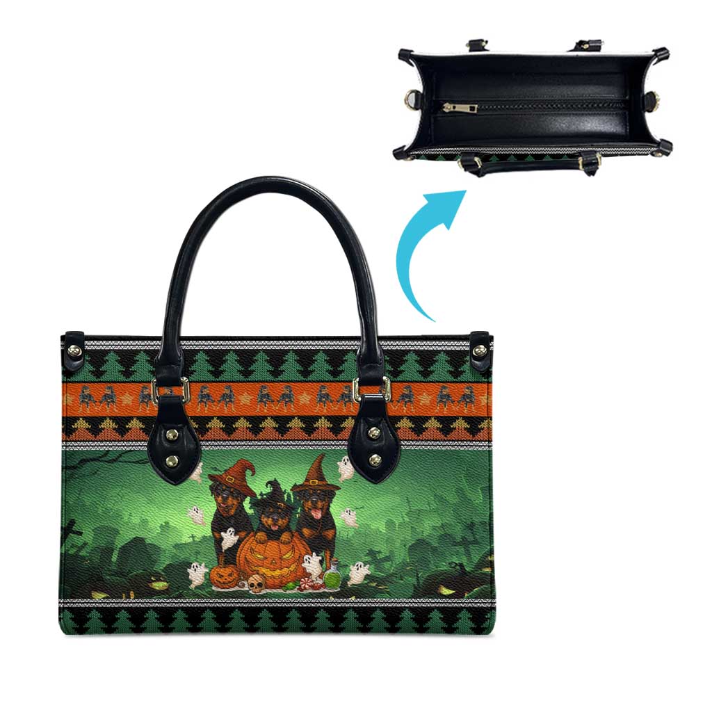 Rottweiler Christmas Leather Bag Xmas Holiday Patterns - Wonder Print Shop