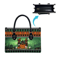 Rottweiler Christmas Leather Bag Xmas Holiday Patterns - Wonder Print Shop