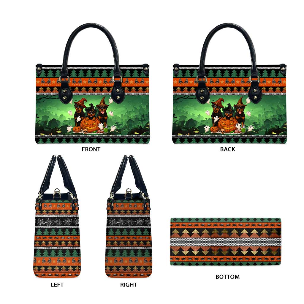 Rottweiler Christmas Leather Bag Xmas Holiday Patterns - Wonder Print Shop