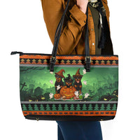 Rottweiler Christmas Leather Tote Bag Xmas Holiday Patterns - Wonder Print Shop
