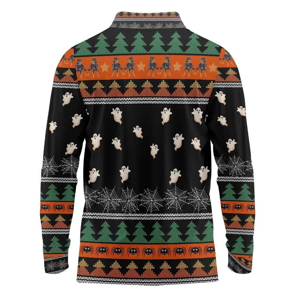 Rottweiler Christmas Long Sleeve Polo Shirt Xmas Holiday Patterns - Wonder Print Shop