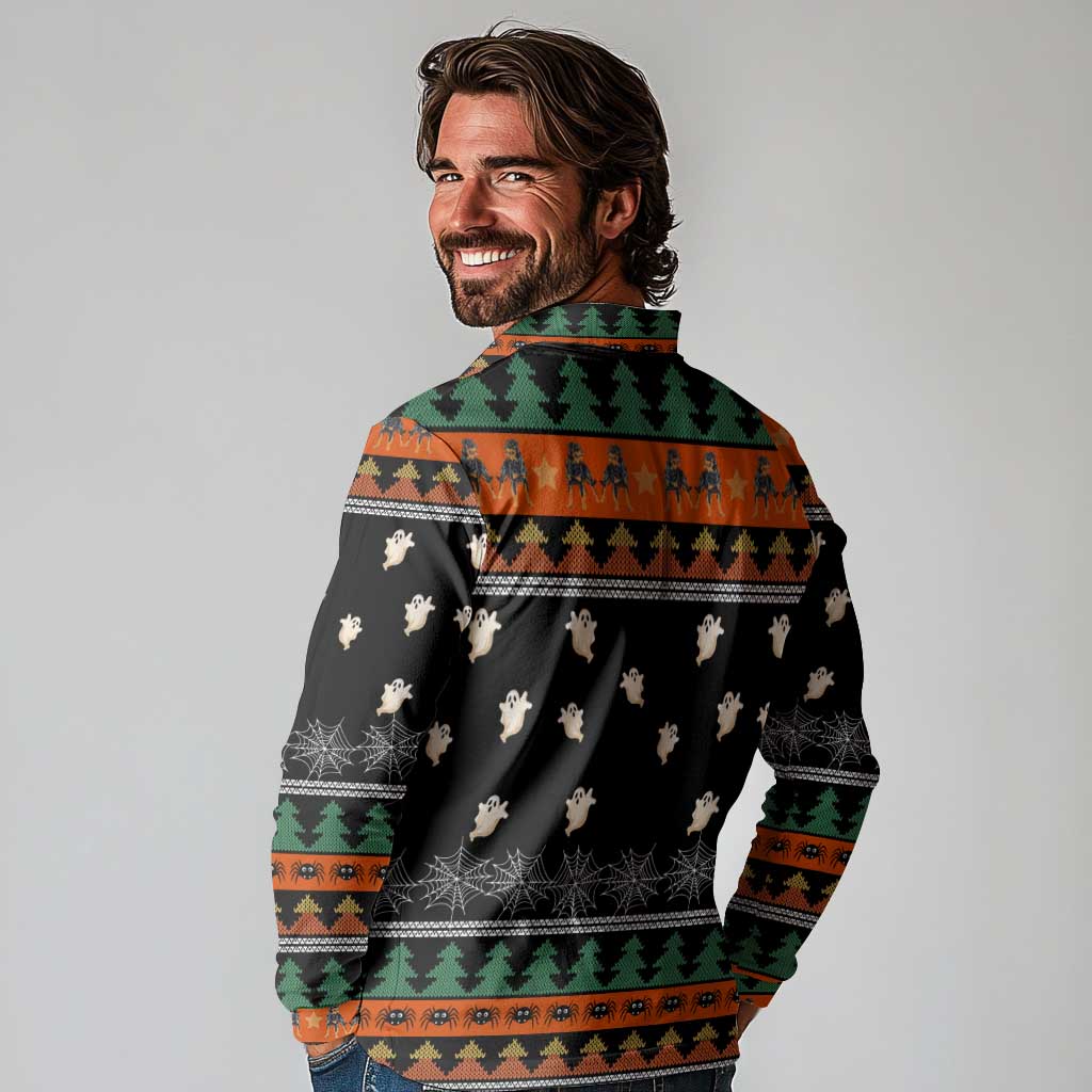 Rottweiler Christmas Long Sleeve Polo Shirt Xmas Holiday Patterns - Wonder Print Shop
