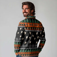 Rottweiler Christmas Long Sleeve Polo Shirt Xmas Holiday Patterns - Wonder Print Shop