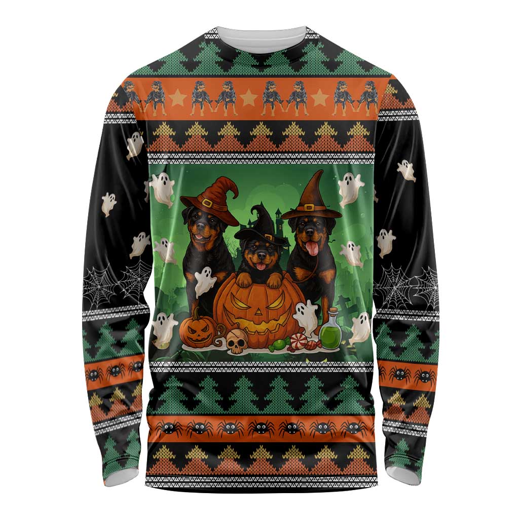 Rottweiler Christmas Long Sleeve Shirt Xmas Holiday Patterns - Wonder Print Shop