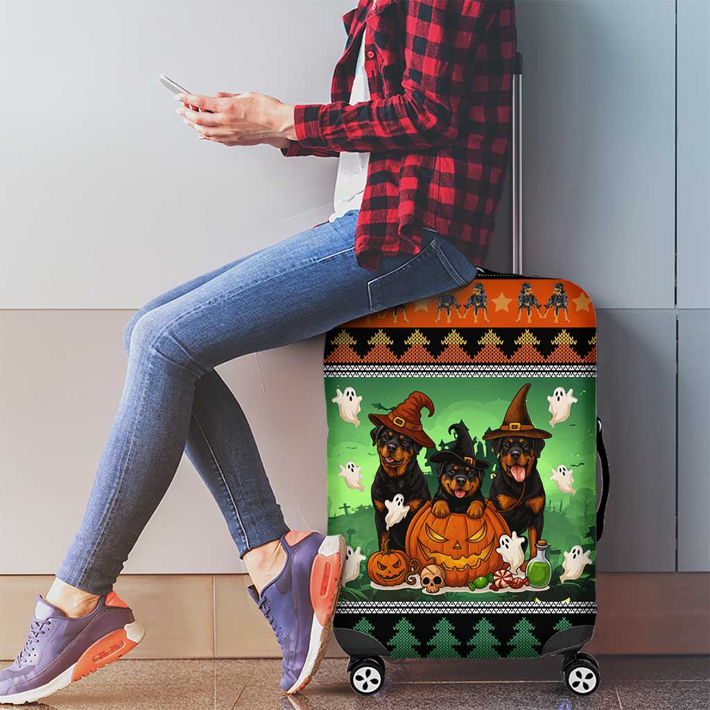 Rottweiler Christmas Luggage Cover Xmas Holiday Patterns - Wonder Print Shop