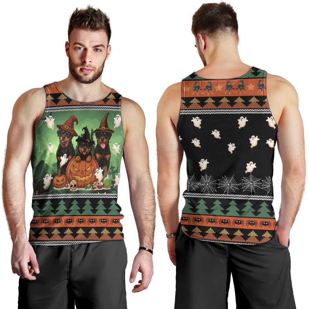 Rottweiler Christmas Men Tank Top Xmas Holiday Patterns - Wonder Print Shop