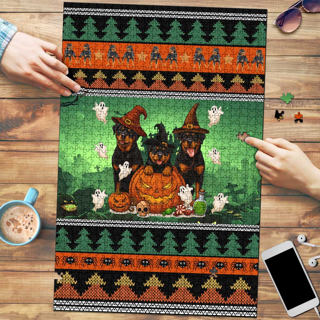 Rottweiler Christmas Puzzle Xmas Holiday Patterns - Wonder Print Shop