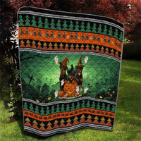 Rottweiler Christmas Quilt Xmas Holiday Patterns - Wonder Print Shop