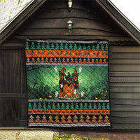 Rottweiler Christmas Quilt Xmas Holiday Patterns - Wonder Print Shop