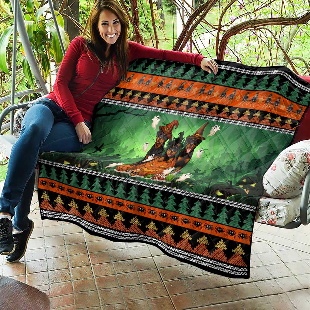 Rottweiler Christmas Quilt Xmas Holiday Patterns - Wonder Print Shop