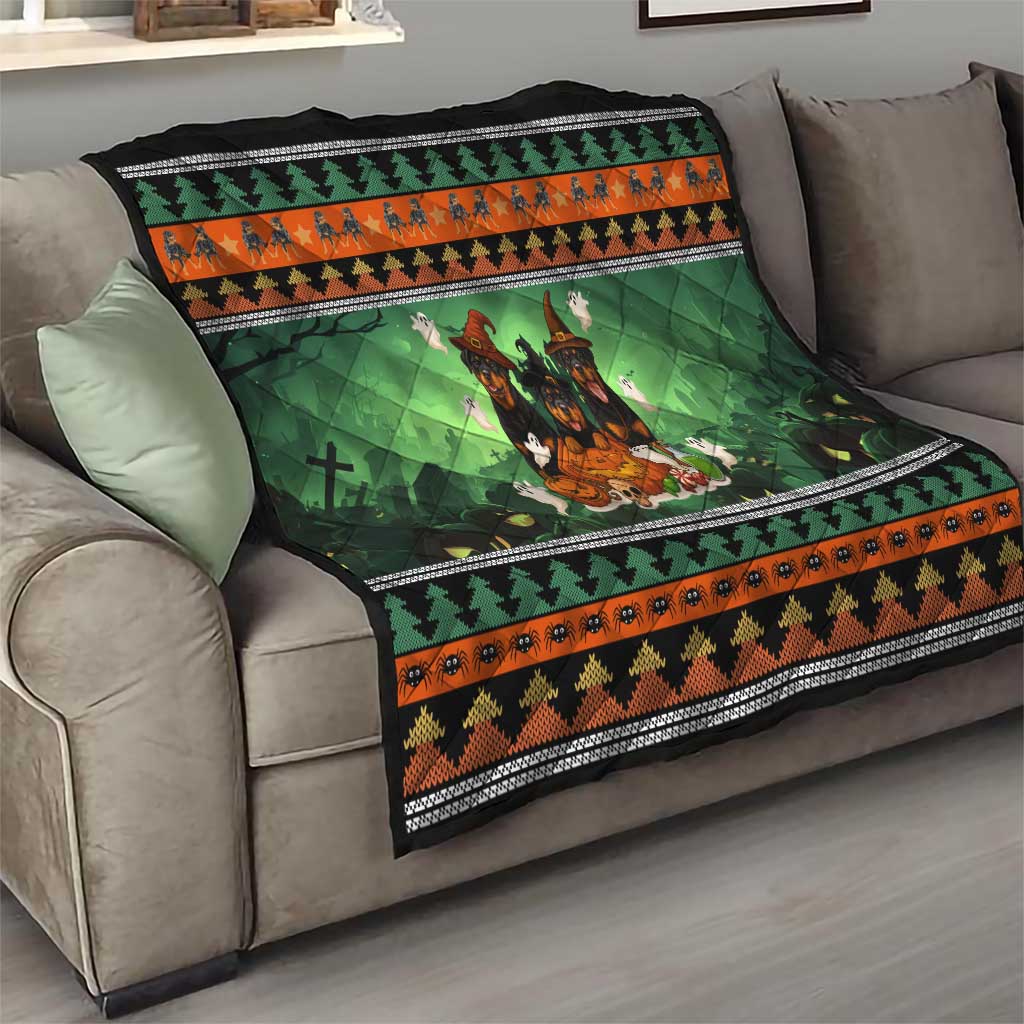 Rottweiler Christmas Quilt Xmas Holiday Patterns - Wonder Print Shop