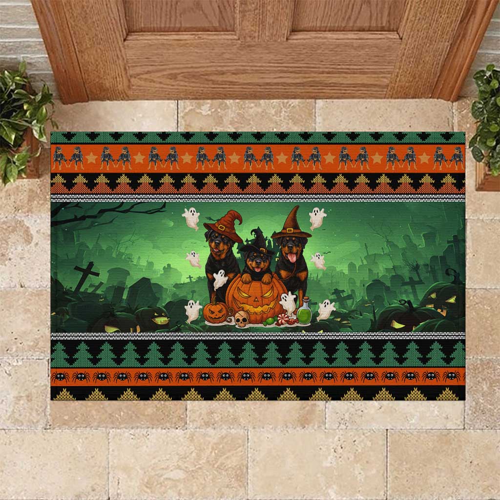 Rottweiler Christmas Rubber Doormat Xmas Holiday Patterns - Wonder Print Shop