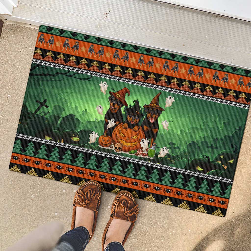 Rottweiler Christmas Rubber Doormat Xmas Holiday Patterns - Wonder Print Shop