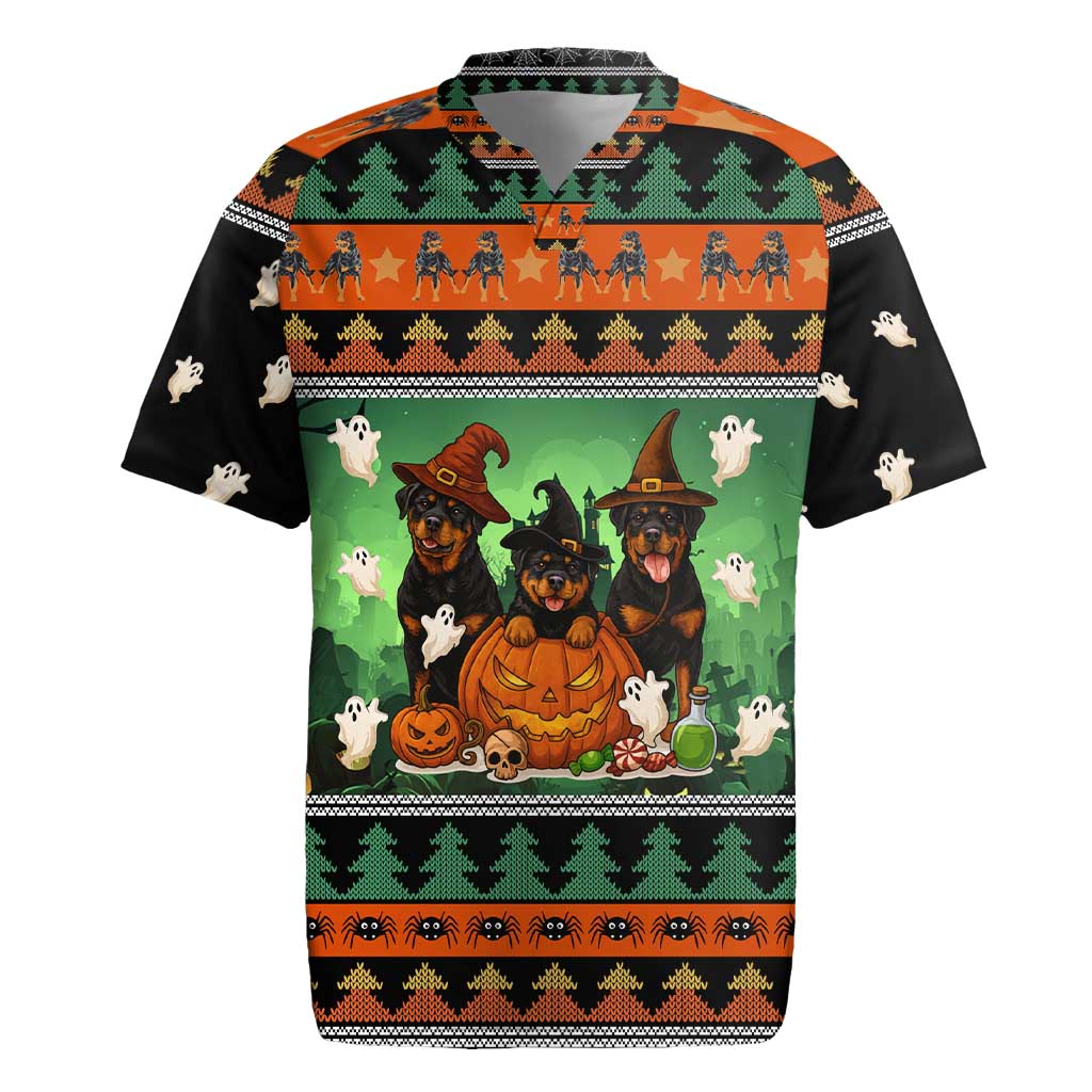 Rottweiler Christmas Rugby Jersey Xmas Holiday Patterns - Wonder Print Shop