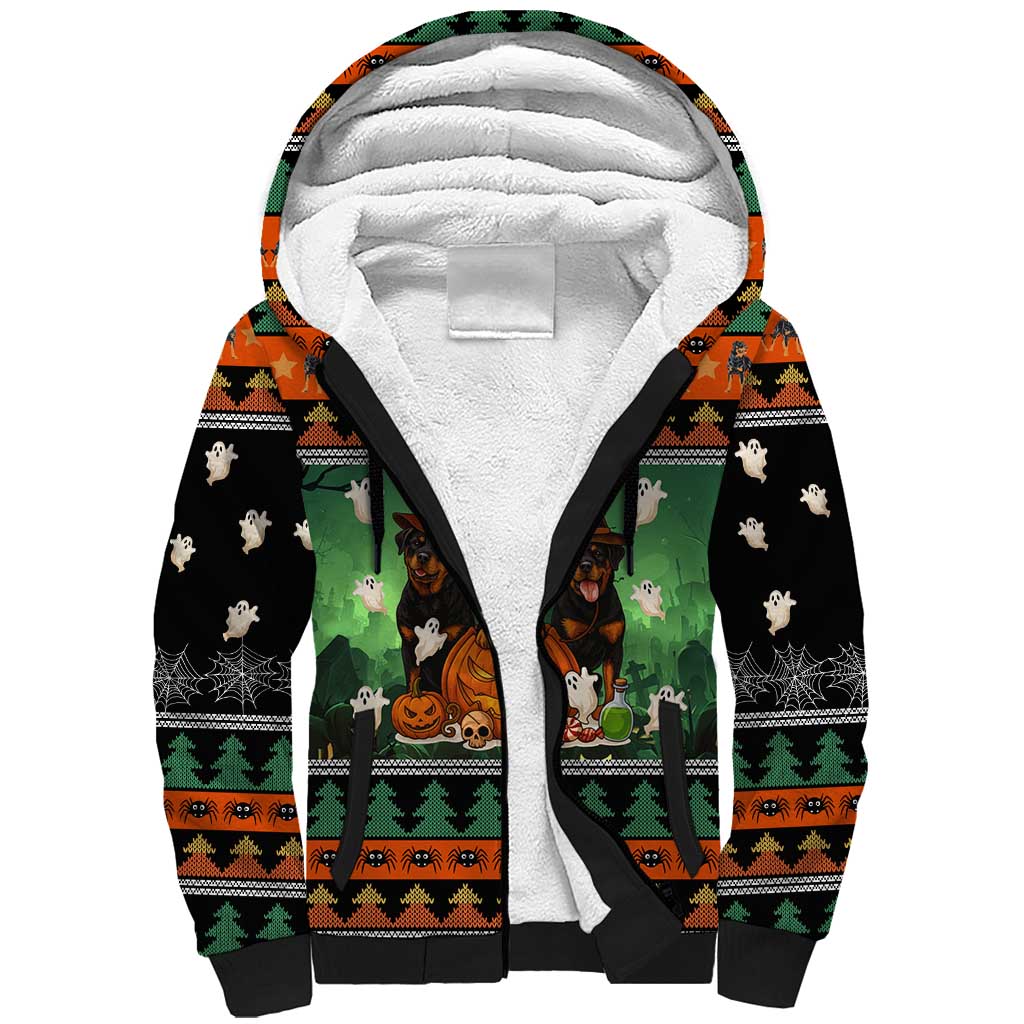 Rottweiler Christmas Sherpa Hoodie Xmas Holiday Patterns - Wonder Print Shop