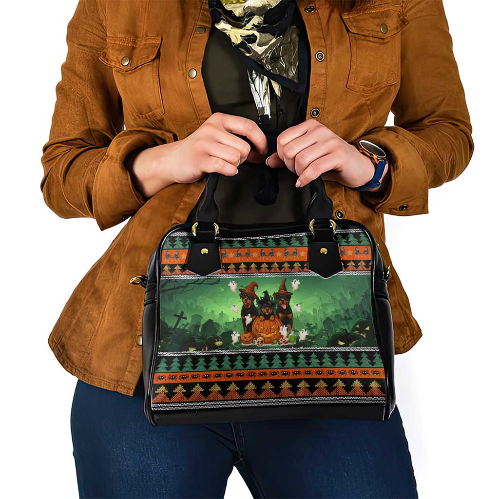 Rottweiler Christmas Shoulder Handbag Xmas Holiday Patterns - Wonder Print Shop