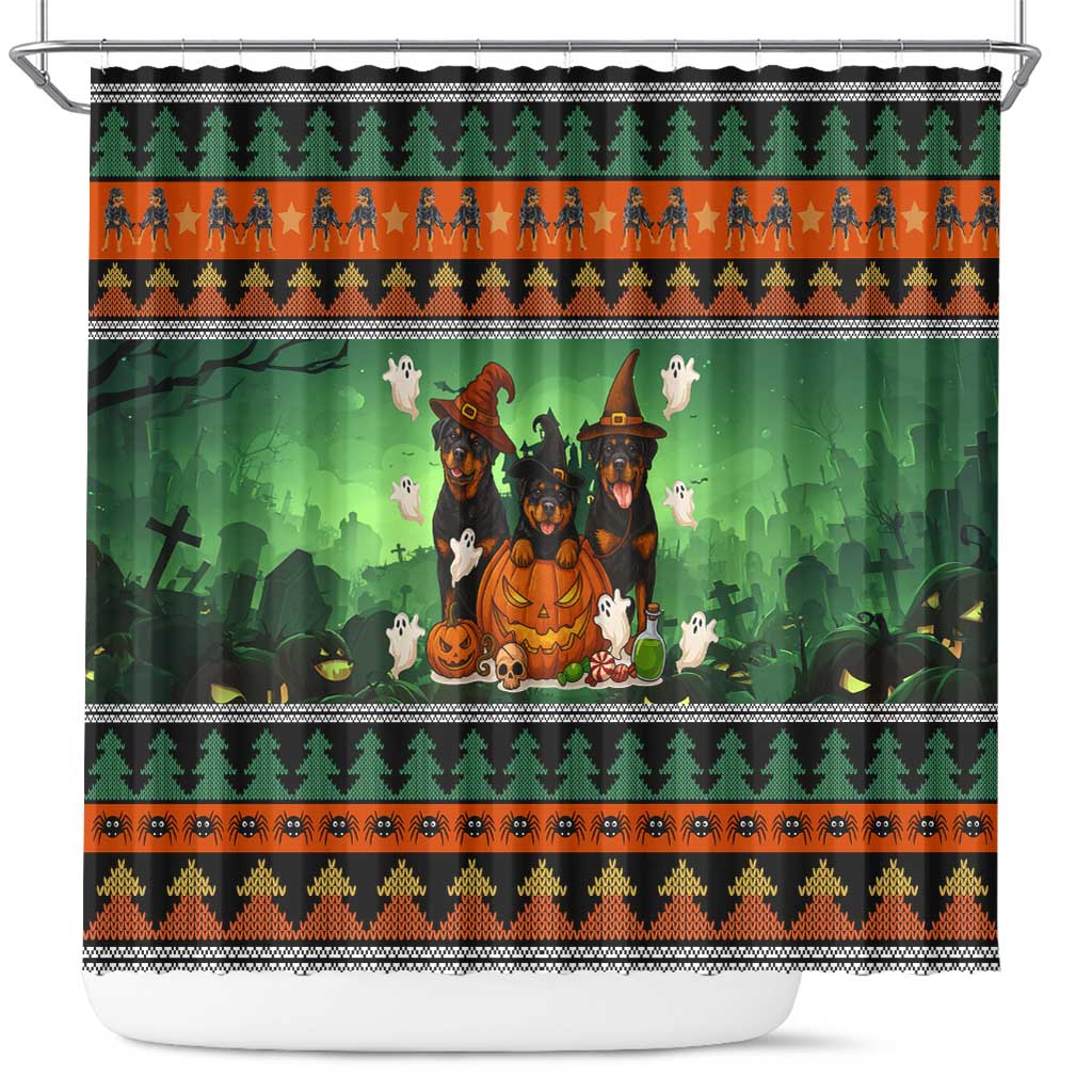 Rottweiler Christmas Shower Curtain Xmas Holiday Patterns - Wonder Print Shop