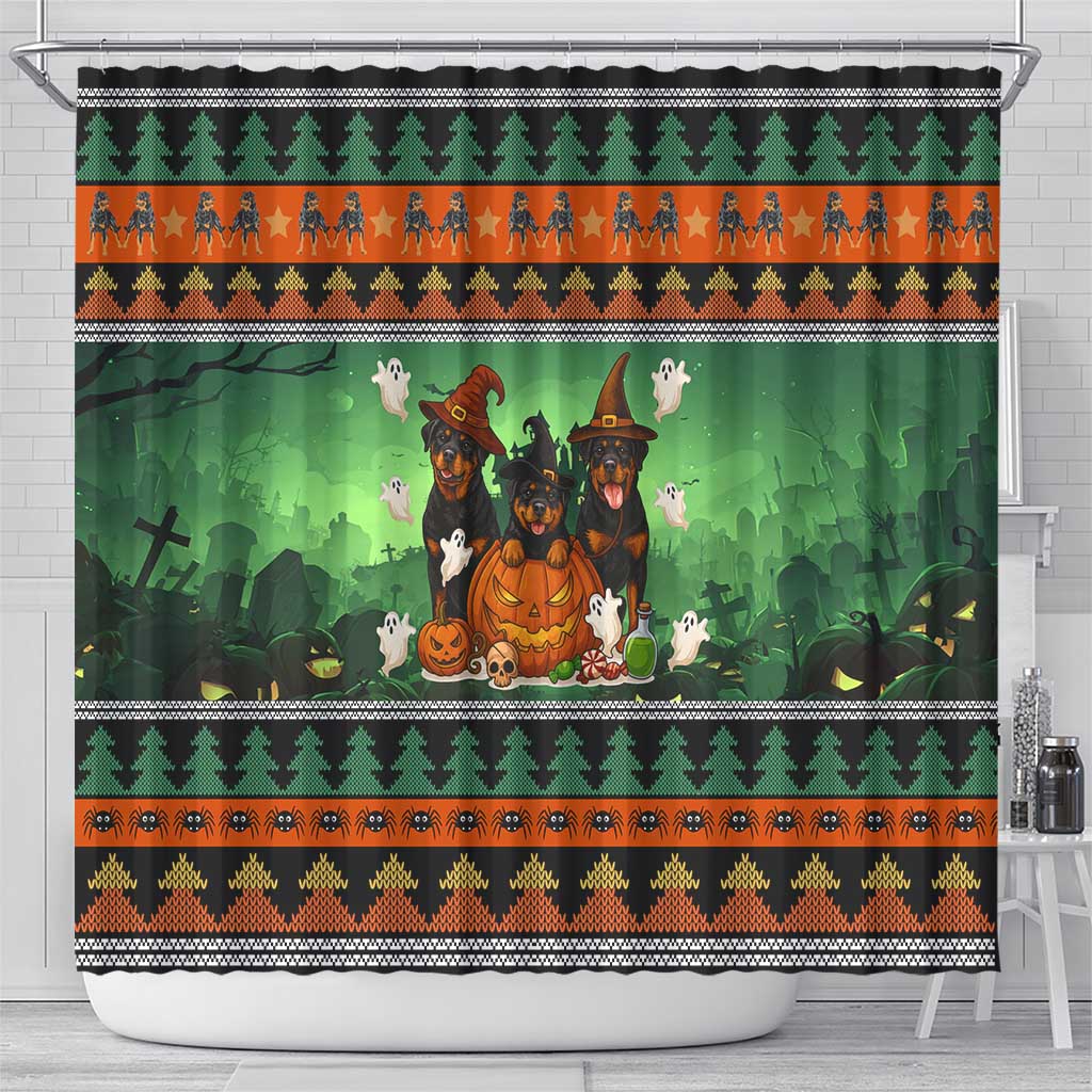 Rottweiler Christmas Shower Curtain Xmas Holiday Patterns - Wonder Print Shop
