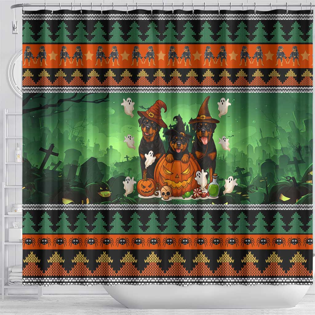 Rottweiler Christmas Shower Curtain Xmas Holiday Patterns - Wonder Print Shop