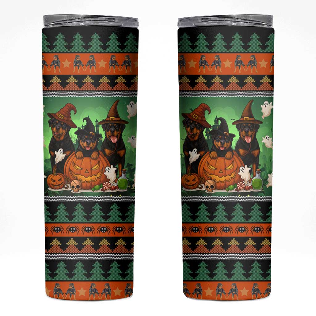 Rottweiler Christmas Skinny Tumbler Xmas Holiday Patterns - Wonder Print Shop