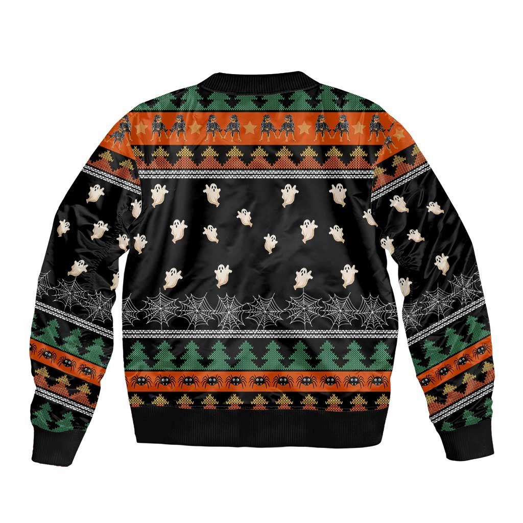 Rottweiler Christmas Sleeve Zip Bomber Jacket Xmas Holiday Patterns - Wonder Print Shop