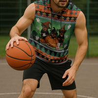 Rottweiler Christmas Sleeveless Hoodie Xmas Holiday Patterns - Wonder Print Shop