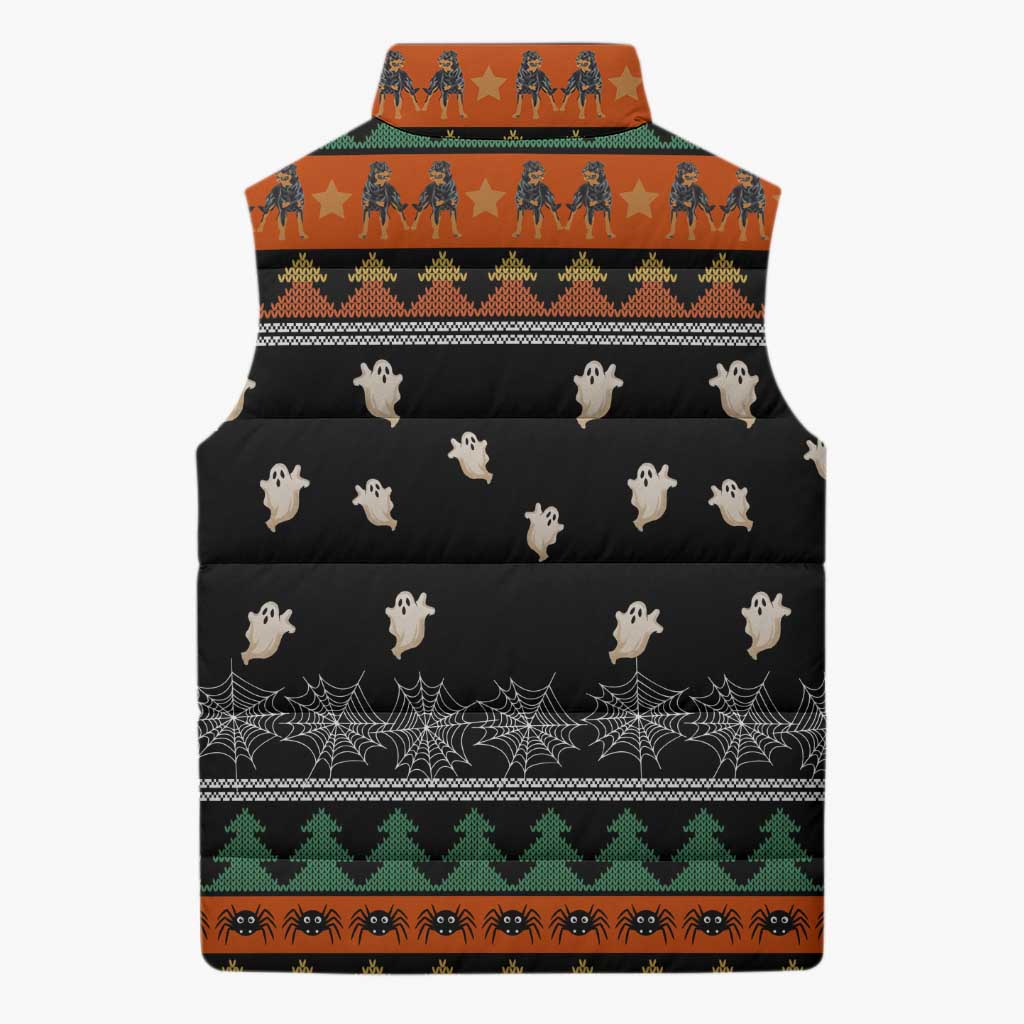 Rottweiler Christmas Sleeveless Puffer Jacket Xmas Holiday Patterns - Wonder Print Shop