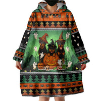 Rottweiler Christmas Wearable Blanket Hoodie Xmas Holiday Patterns - Wonder Print Shop