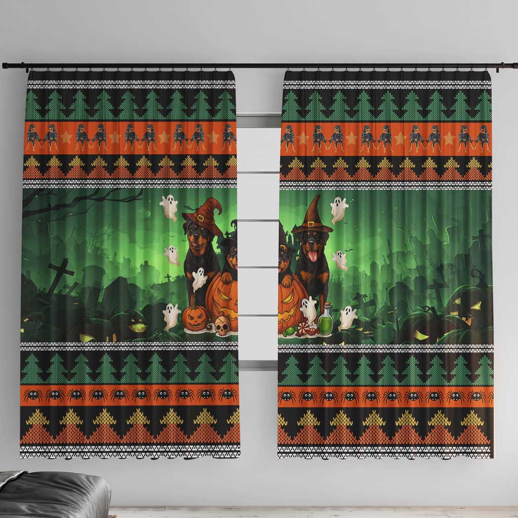 Rottweiler Christmas Window Curtain Xmas Holiday Patterns - Wonder Print Shop