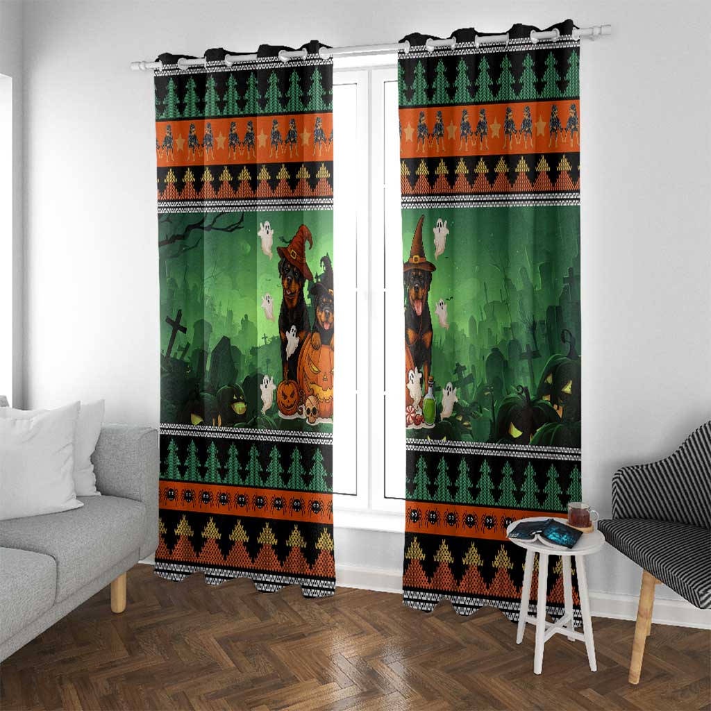 Rottweiler Christmas Window Curtain Xmas Holiday Patterns - Wonder Print Shop