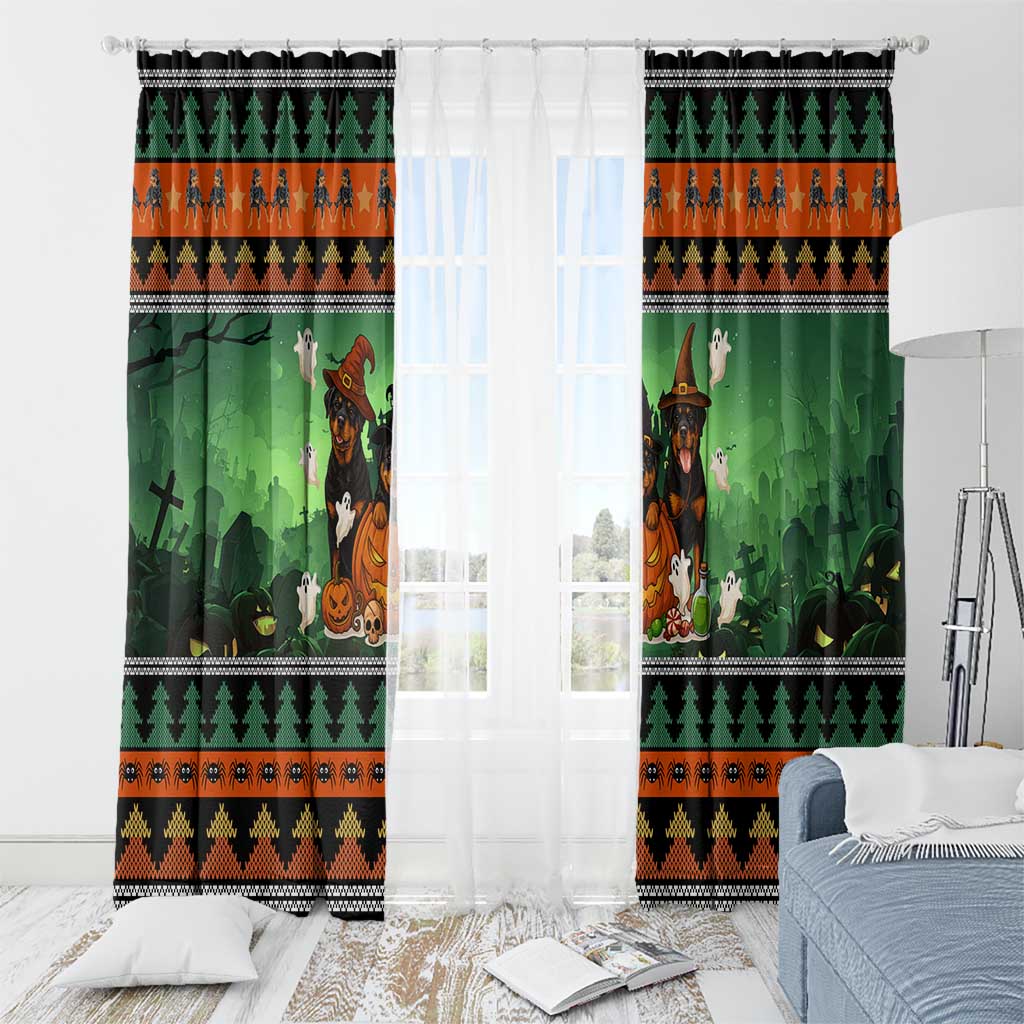Rottweiler Christmas Window Curtain Xmas Holiday Patterns - Wonder Print Shop
