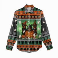 Rottweiler Christmas Women Casual Shirt Xmas Holiday Patterns - Wonder Print Shop