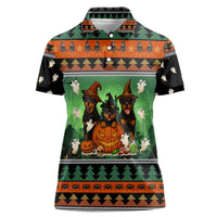 Rottweiler Christmas Women Polo Shirt Xmas Holiday Patterns - Wonder Print Shop