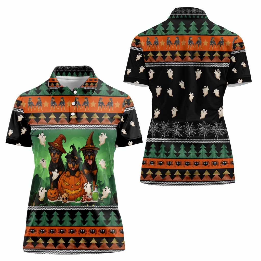 Rottweiler Christmas Women Polo Shirt Xmas Holiday Patterns - Wonder Print Shop